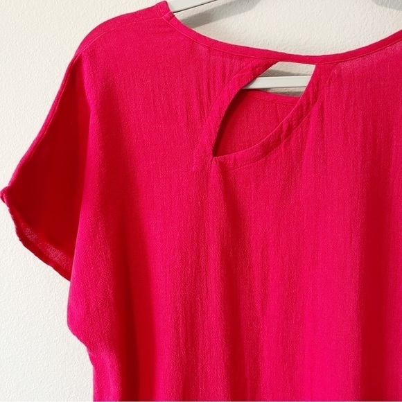 Soft Surroundings Moderne Gauze Tunic Top w/ Cutout Pink Size Small - Picture 7 of 10